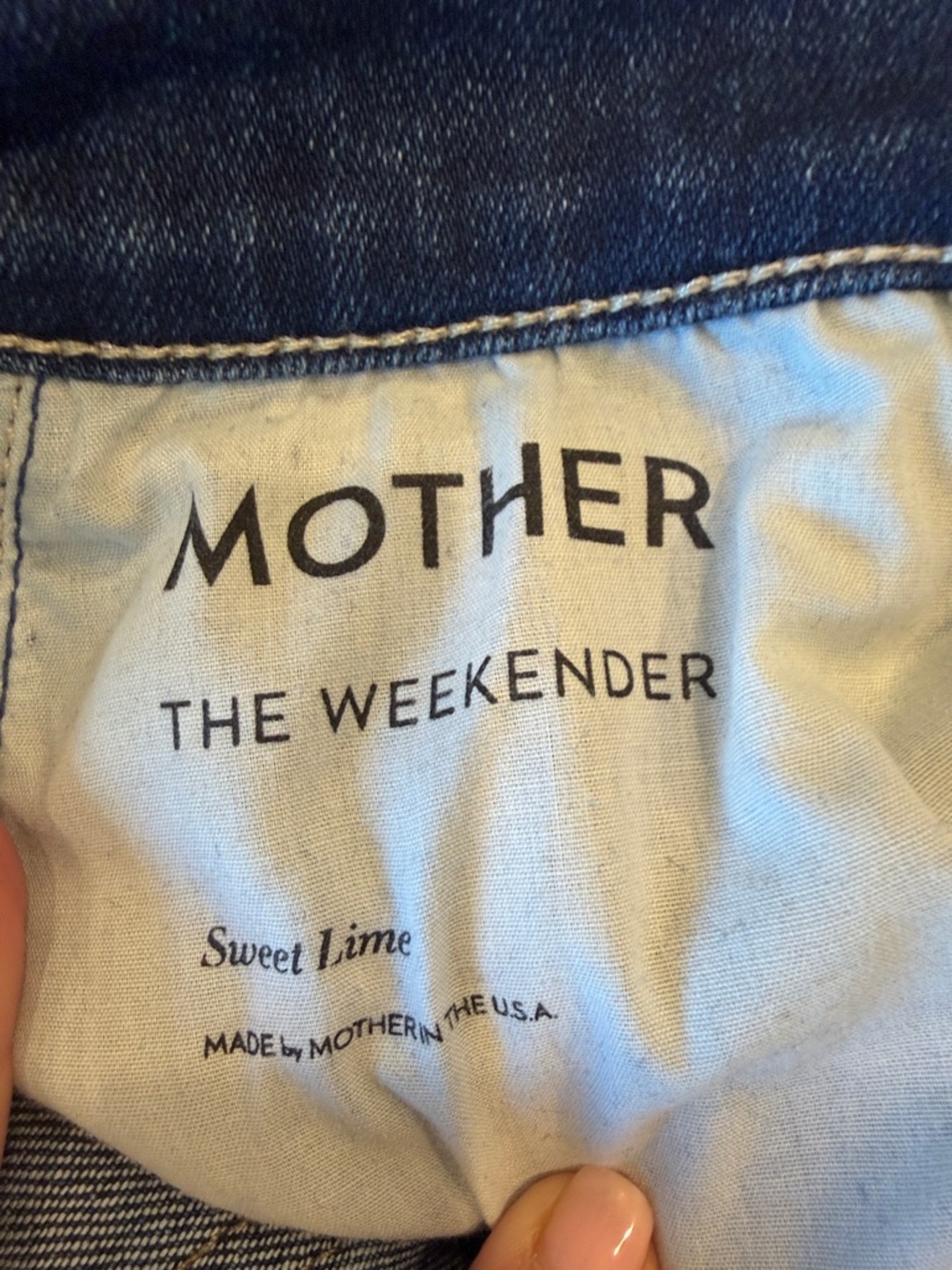 MOTHER Denim The Weekender Sweet Lime Dark Wash with